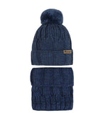 Boys' Ribbed Beanie with Patch and Tube Scarf Set ~ 6-12 years | 44/529
