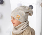 Boys' Double Sided Beanie with Dino Print and Tube Scarf Sets ~ 4-8 years |46/477-BG