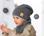 Boys' Double Sided Beanie with Dino Print and Tube Scarf Sets ~ 4-8 years |46/477-BG