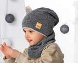Boys' Double Sided Beanie with Dino Print and Tube Scarf Sets ~ 4-8 years |46/477-BG