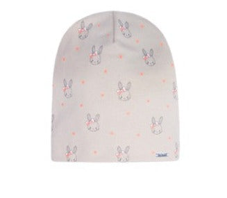 Beige Cotton Beanie with Bunny Print 6-12 years | 48/063-BE