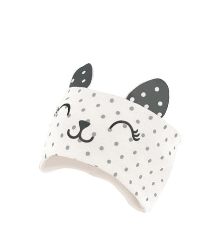White Cotton Headband with Ears ~ 0-12 months  | 50/004-B