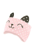 Salmon Pink Cotton Headband with Ears ~ 0-12 months  | 50/004-D