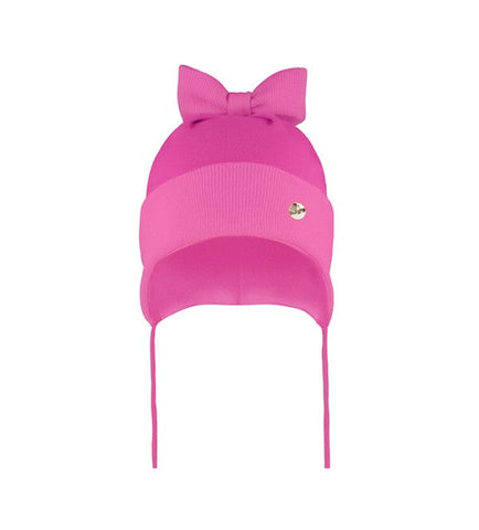 Girls' Hot Pink Tied Hat with Bow ~ 4-5 Years | 50/038-C
