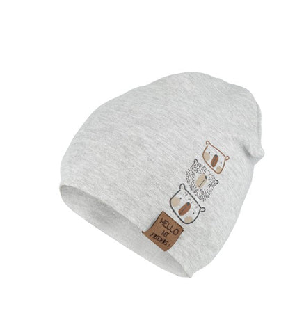 Boys' Gray Hat with Animals Print ~ 4-5 Years | 50/051-A