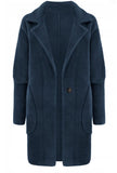 Navy Blue Alpaca Coat | W-110NB
