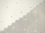 White Rectangle Double Sided Table Cloth with Silver Dots Pattern | Marion-RecSilDot