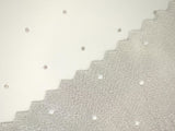 White Rectangle Double Sided Table Cloth with Silver Dots Pattern | Marion-RecSilDot