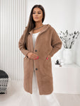 Light Brown Hooded Alpaca Coat | ALPH-LBR