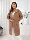 Light Brown Hooded Alpaca Coat | ALPH-LBR