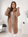 Light Brown Hooded Alpaca Coat | ALPH-LBR