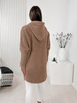 Light Brown Hooded Alpaca Coat | ALPH-LBR