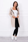 Beige Hooded Sweatshirt with Zip |8924-BE