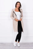 Beige Hooded Sweatshirt with Zip |8924-BE