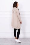 Beige Hooded Sweatshirt with Zip |8924-BE