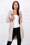 Beige Hooded Sweatshirt with Zip |8924-BE