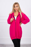 Pink Hooded Sweatshirt with Zip and Print on the Back |9117-NP