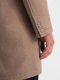 Men's Beige Classic Coat with Buttons | COWC-0104