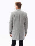 Men's Light Gray Classic Coat with Buttons | C432-V4