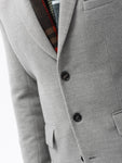 Men's Light Gray Classic Coat with Buttons | C432-V4