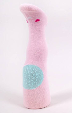 YO! Girls' Pink Cotton Crawling Tights with ABS on Feet and Knees | RAB-0025G-CAT2