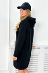 Black Hooded Sweatshirt with Embossed Print |7020-B