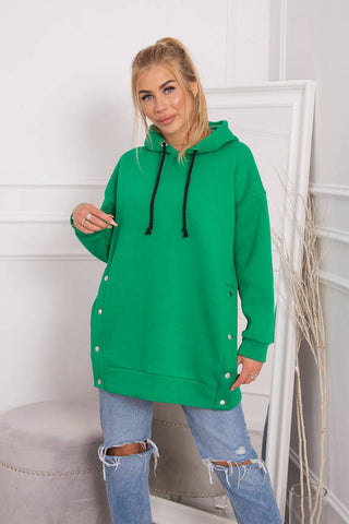 Green Hoodie with Latches | 9358-G