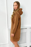 Brown Hooded Sweatshirt with Embossed Print |7020-BR