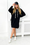 Black Hooded Sweatshirt with Embossed Print |7020-B