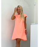 Light Orange Trapezoidal Shaped Asymmetrical Dress | UPL-LO