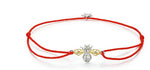 Queen Bee Red Rope & Zirconias Bracelet | DOT-03