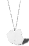 I Love Poland Stainless Steel Map Necklace | BLU-055