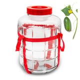 15 Liters Glass Jar with Lid and Strap Handles | 9920-15l