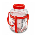 15 Liters Glass Jar with Lid and Strap Handles | 9920-15l