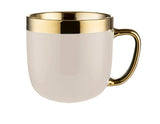 Light Beige Porcelain Cup with Gold Edges Golden Ring 530 ml | 2K91234-W