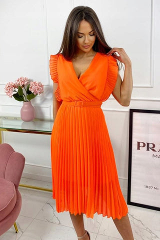 Italian-style Midi Dress with Frills | 14G915