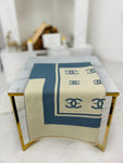 Carmen Double Sided Cream & Blue Soft Scarf | HAL-167-B/CR
