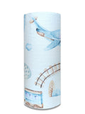 100% Cotton Blue Baby Boy Swaddle with Plane Print - Pielucha | TD-4885