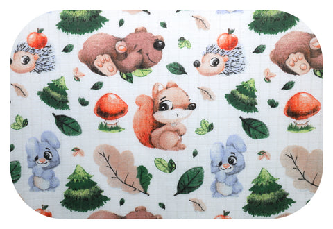 100% Cotton White Baby Swaddle with Multicolor Print - Pielucha | TD-6919