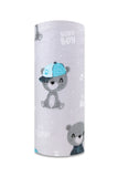 100% Gray Baby Swaddle with Bear Print - Pielucha | TD-8630