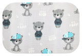 100% Gray Baby Swaddle with Bear Print - Pielucha | TD-8630