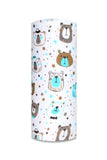 100% Cotton White Baby Swaddle with Bear Print - Pielucha | TD-8708