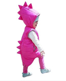 Girl's' Dino Pink Quilted Vest | V-01-P