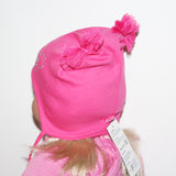 Baby Girls' Cotton Tied Beanie with Bows and Heart ~ 1-3 years | 46/050