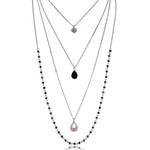 Yvon Golden Long 4-Row Glamour Necklace | N02105
