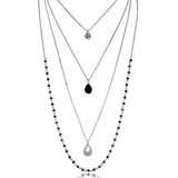 Yvon Golden Long 4-Row Glamour Necklace | N02105