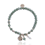 Dark Green Bracelet with Shiny Natural Stones | B01888