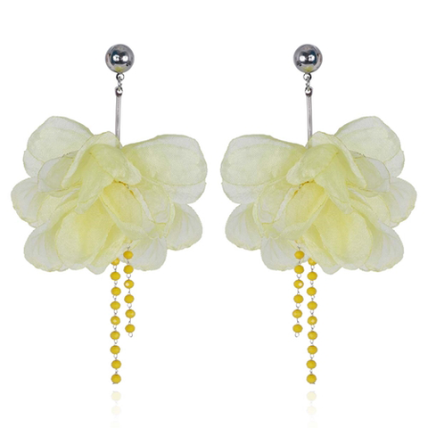 Light Yellow Silk Earrings | E00935