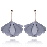 Gray Satin Earrings | E01012