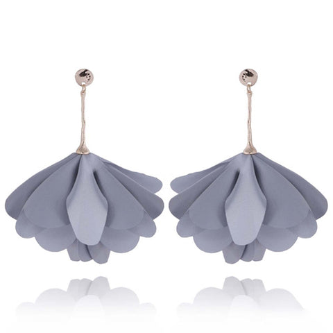 Gray Satin Earrings | E01012